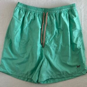 Southern Point Co. XL Green Swim Trunks Dog Logo Elastic Waist Beach